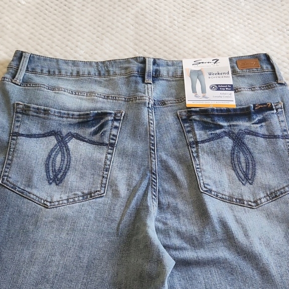 SEVEN7 WEEKEND BOYFRIEND WOMENS JEANS WASHED LIGHT BLUE SIZE 12 NEW/TAGS - Picture 13 of 16